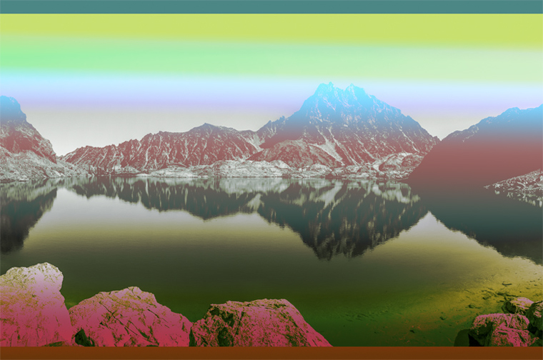 contemporary art landscape mountain lake