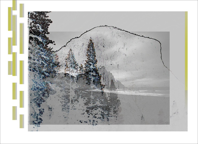 contemporary art landscape mountain trees