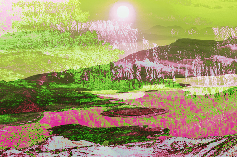 contemporary art landscape pink