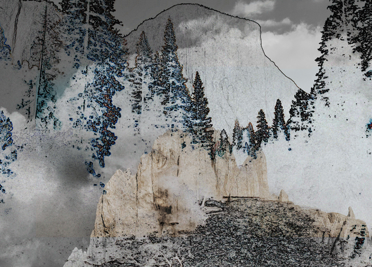 contemporary landscape mountain rocks