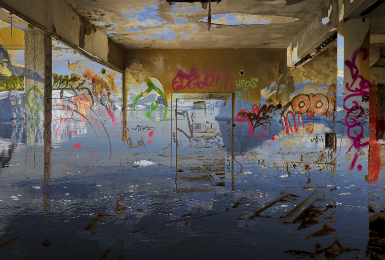 contemporary urban landscape graffitis